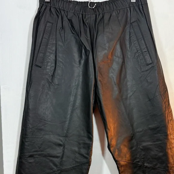 Vintage Don’t Stop Women’s Size Large Black Leather Pants - Picture 2 of 9
